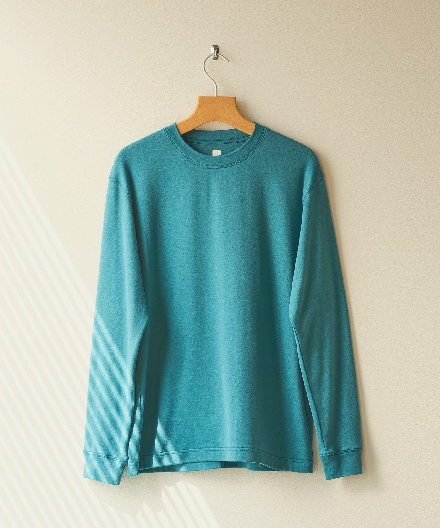 ストレッチ ベーシックTシャツ(長袖)ピーコックグリーン